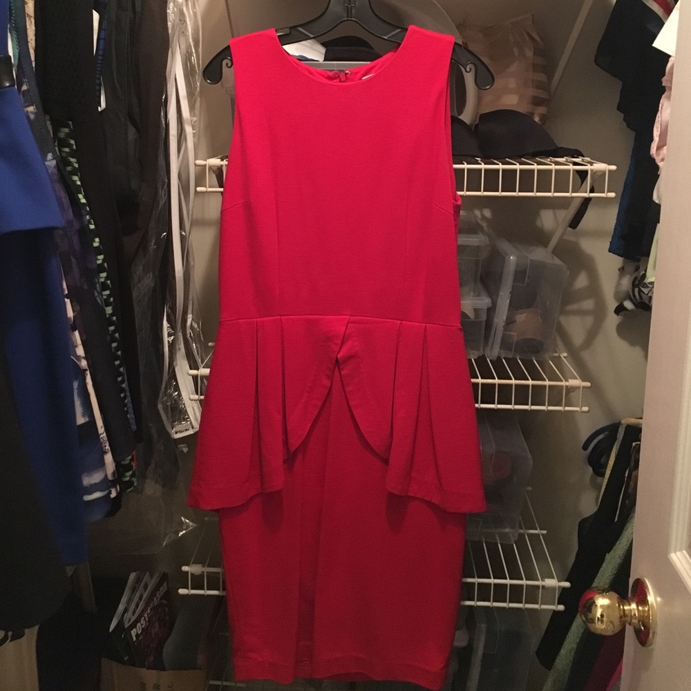 Erin Fetherston Red Peplum Cocktail Dress
